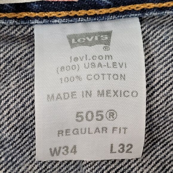 LEVIS 505 Jeans 32x28 (34x32) Blue Classic - Picture 9 of 16